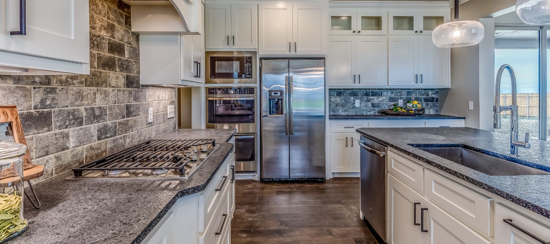 kitchen with an outdoor view